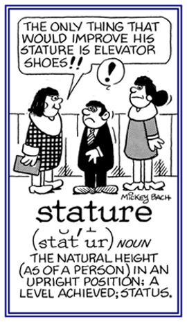 The natural height of a person who is standing up.