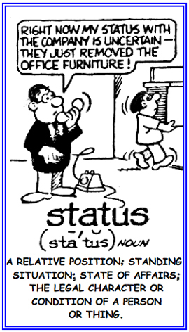 Relative state of affairs or position.