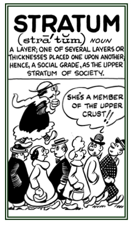 A layer or one of several layer one over the other.