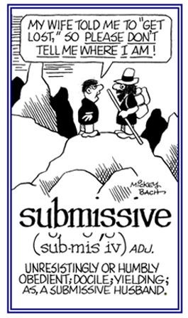 A reference to yielding to almost anything a man's wife wants.