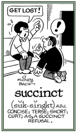 Relating to being concise, terse, and short.