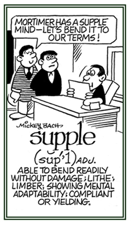 A reference to showing mental adaptability.