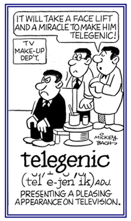 A reference to presenting a pleasing look on television.