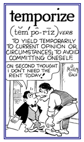 To avoid doing something at the time.