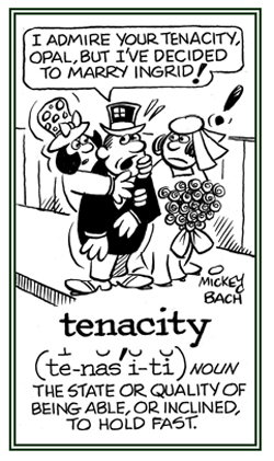 A quality of being able to hold on firmly.