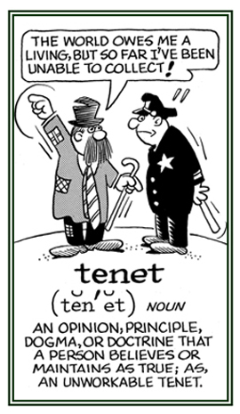 An opinion, principle, or doctrine that a person believes is true.