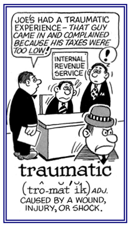 Referring to a shock that might be caused by a physical wound.