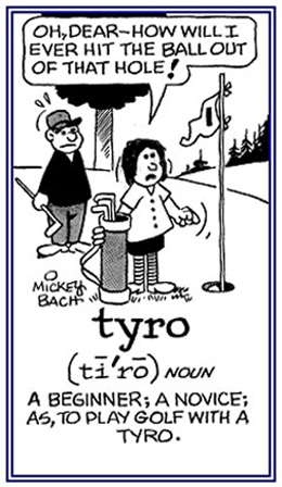 A beginner who doesn't know how to play golf.