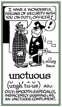 Relating to an insincere compliment.