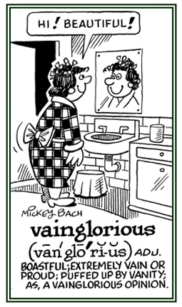 Extremely proud of oneself.