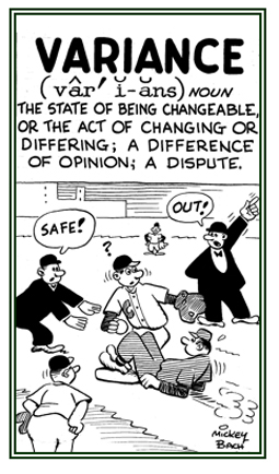 A different opinion or a dispute about an issue.