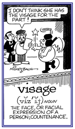 The face or facial expression of a person.