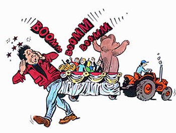 Loud or clamorous noises .