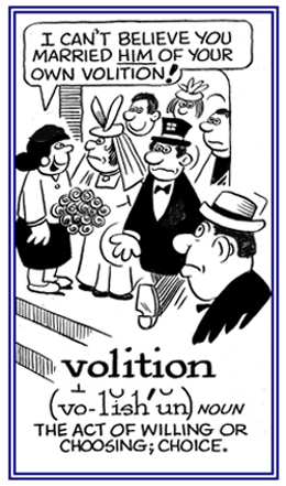 The act of choosing to do something.