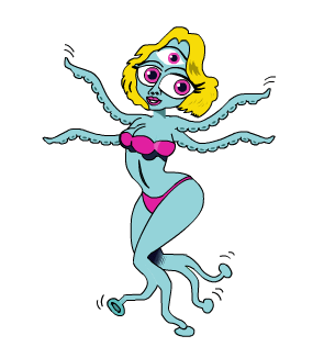 A woman with multiple tenacles.